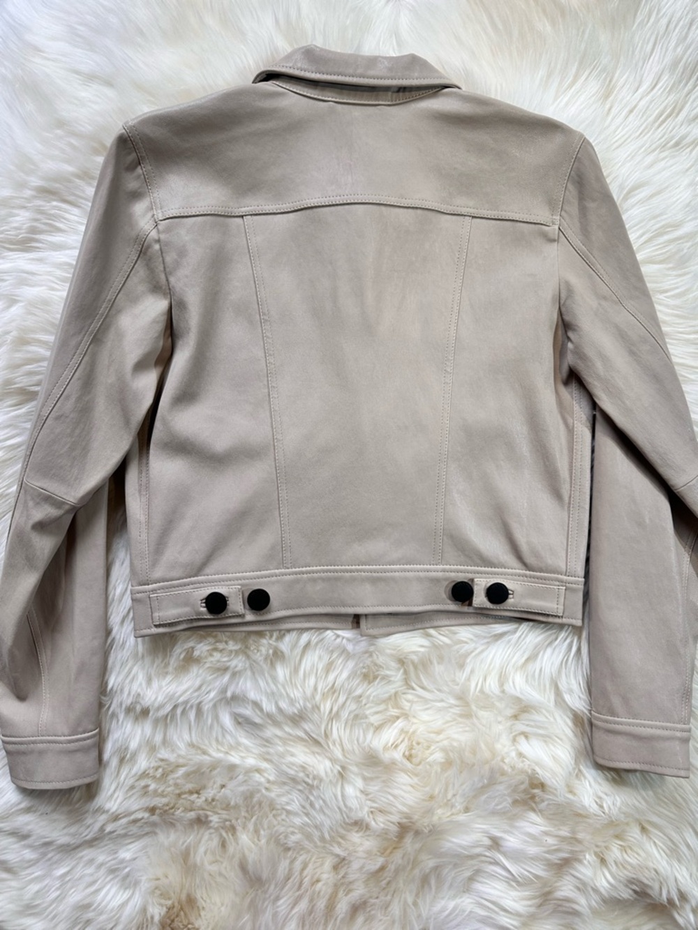 Rag & Bone Debbie Leather Jacket XS | Stone Beige Lamb Leather | NWT - Picture 11 of 11